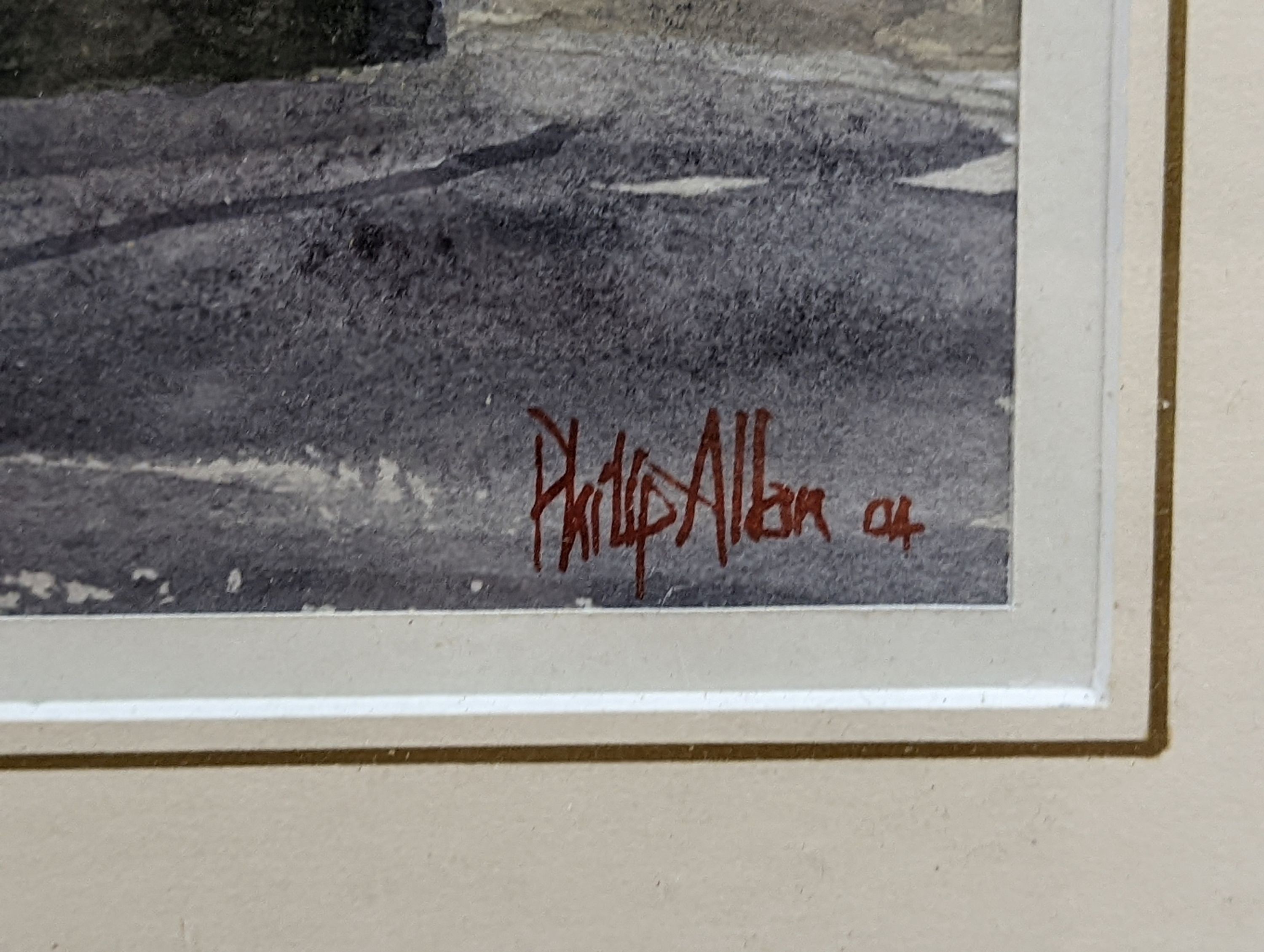 Philip Allan, watercolour, 'Najac, France', signed and dated '04, 23 x 33cm